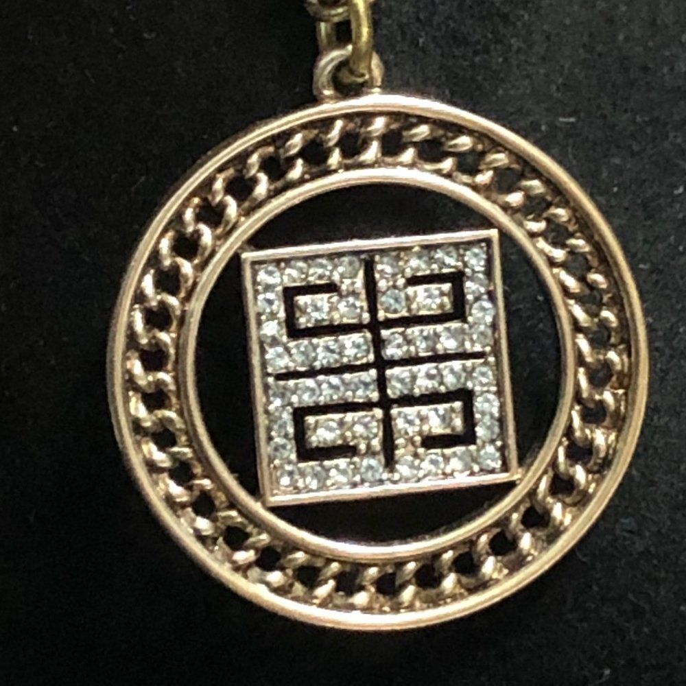Givenchy Vintage Crystal Logo Pendant